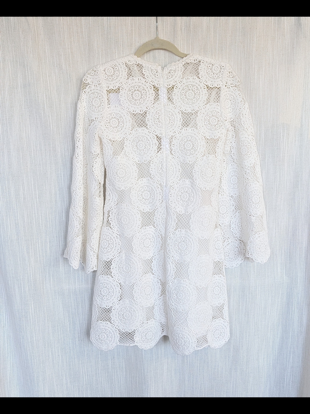 NWT Zimmermann Junie White Crochet Lace Tunic Mini Dress, Size US4 - Picture 4 of 12